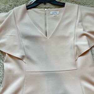 Calvin Klein Ballet Pink Flutter Short Sleeve Dress - Size 14